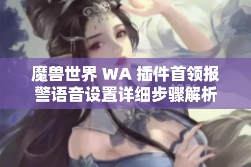 魔兽世界 WA 插件首领报警语音设置详细步骤解析