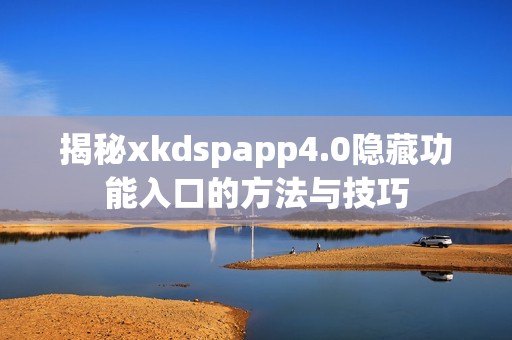 揭秘xkdspapp4.0隐藏功能入口的方法与技巧