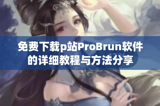 免费下载p站ProBrun软件的详细教程与方法分享