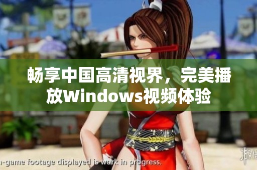 畅享中国高清视界，完美播放Windows视频体验