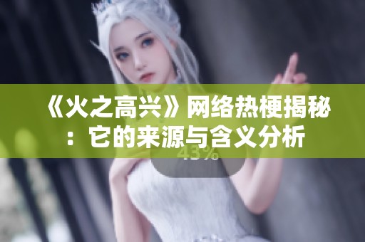 《火之高兴》网络热梗揭秘：它的来源与含义分析