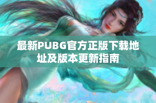 最新PUBG官方正版下载地址及版本更新指南