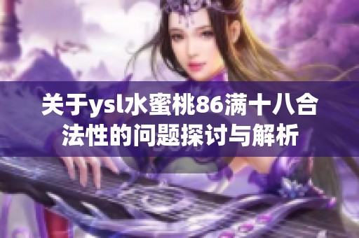 关于ysl水蜜桃86满十八合法性的问题探讨与解析