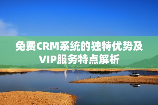 免费CRM系统的独特优势及VIP服务特点解析