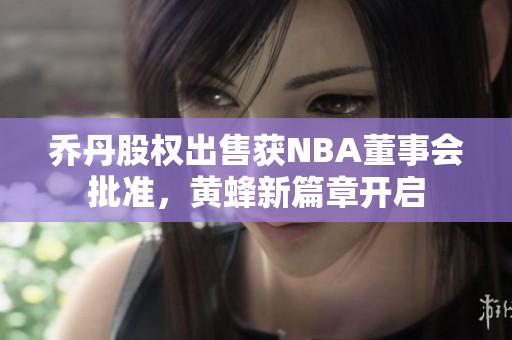 乔丹股权出售获NBA董事会批准，黄蜂新篇章开启