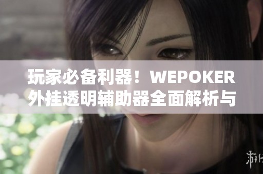 玩家必备利器！WEPOKER外挂透明辅助器全面解析与应用技巧