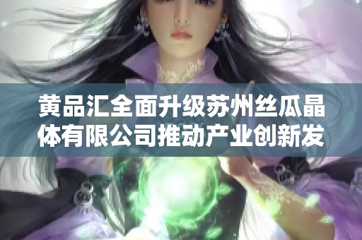 黄品汇全面升级苏州丝瓜晶体有限公司推动产业创新发展