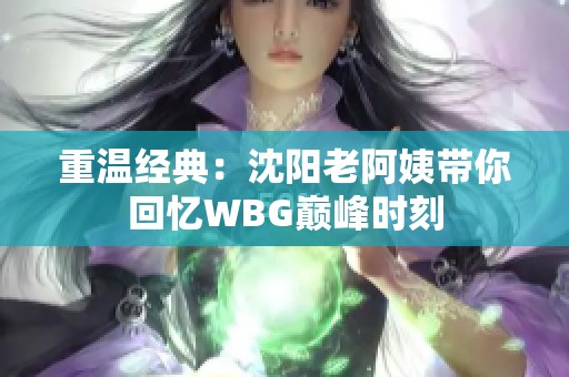 重温经典：沈阳老阿姨带你回忆WBG巅峰时刻