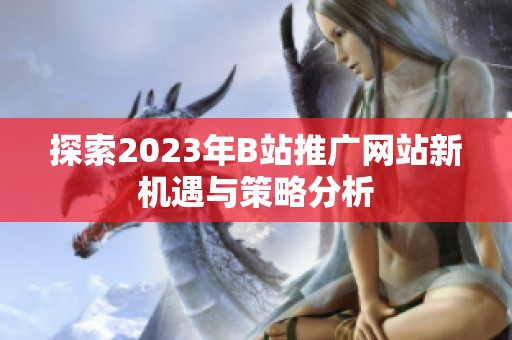 探索2023年B站推广网站新机遇与策略分析