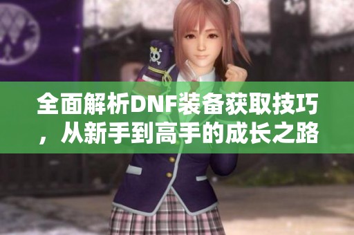 全面解析DNF装备获取技巧，从新手到高手的成长之路