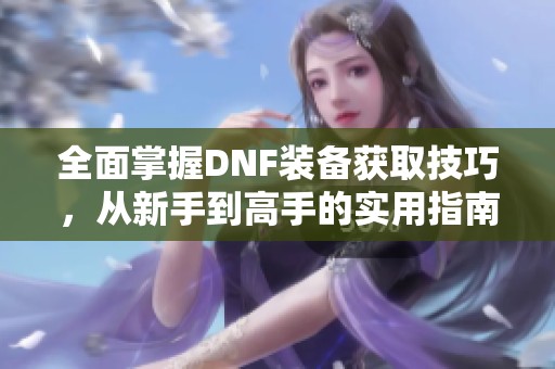 全面掌握DNF装备获取技巧，从新手到高手的实用指南