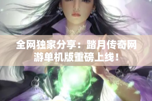 全网独家分享：踏月传奇网游单机版重磅上线！