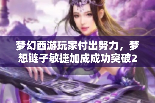 梦幻西游玩家付出努力，梦想链子敏捷加成成功突破21点