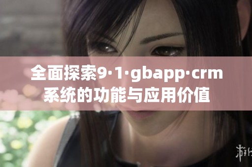 全面探索9·1·gbapp·crm系统的功能与应用价值