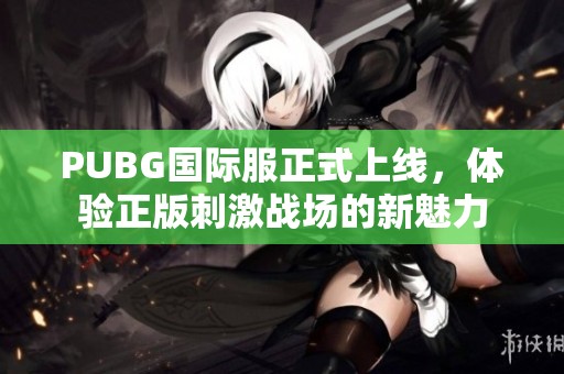 PUBG国际服正式上线，体验正版刺激战场的新魅力