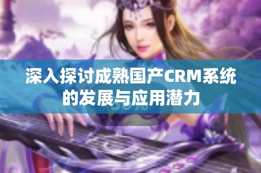 深入探讨成熟国产CRM系统的发展与应用潜力