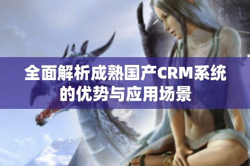 全面解析成熟国产CRM系统的优势与应用场景